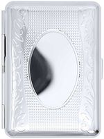Silver Victorian Vines (14 Kings) Metal-Plated Elastic Bands Cigarette Case & Stash Box