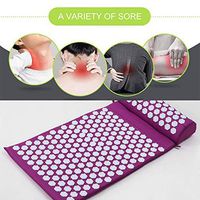 MoneRffi Acupressure Mat and Pillow Massage Set-Relieve Sciatic, Back, Neck, Headaches and Pains at Pressure Points w/Storge Bag