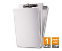 Summit Tools Dual Storage Aluminum Clipboard - Memo Size (9.5 x 5.75 Inches) Document Holder with Self Locking Latch, Form Clip, 2 Storage Compartment [1- Pack]
