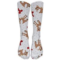 Fun With Cute Deer Knee High Graduated Compression Socks For Women And Men - Best Medical, Nursing, Travel & Flight Socks - Running & Fitness