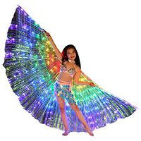 Meidexian888 LED Angel Isis Wings,Children LED Belly Dance Wings Colorful Butterfly Wings with Telescopic Stick (A)