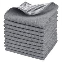 Sinland Microfiber Dish Cloth Dish Rags for Washing Dishes Best Kitchen Cloths Cleaning Cloths with Poly Scour Side 12Inchx12Inch 10Pack Grey