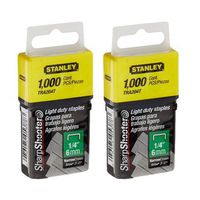 Stanley TRA204T 1/4 Inch Light Duty Narrow Crown Staples, Pack of 1000(Pack of 2000)
