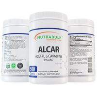 Acetyl L-Carnitine Best Workout Recovery Powder - Pure ALCAR - Pre + Intra + Post Workout Supplement - NutraBulk 100% Pharmaceutical Grade - 500Grams