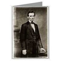 12 Note Cards of Abraham Lincoln Presidential Candidate Standing by Brady c1860