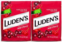Luden's Wild Cherry Throat Drops | Deliciously Soothing | 90 Drops | 2 Bags, 90 Count (Pack of 2)