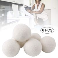 Esonbuy 6PCS Laundry Clean Ball Reusable Natural Organic Laundry Fabric Softener Ball Premium Organic Wool Dryer Balls