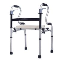 EGCLJ Deluxe Folding Pulley Walker - Elderly Walker - Adjustable Height Walking Frame - for Mobility & Transport Aid - Ideal for Elderly & Handicap (Color : Without a Wheel)