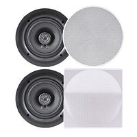Pyle Ceiling Speakers - Stereo Home Theater Speakers - in Wall Speakers Flush Mount - 8-Inch White 250 Watt, 2-Way, (Pair) (PDIC86)