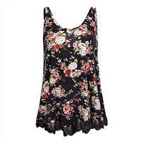 Womens Tops Casual Sleeveless V Neck Button Down Tie Knot Waist/Cuffed Pleated (Multicolor,US 4)