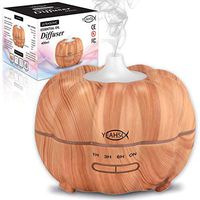 YEAHSO 400ml Aromatherapy Essential Oil Diffuser-Ultrasonic Cool Mist Humidifier. 7 LED Light Color, 4 Timer Settings with Waterless Auto Safety Shut-Off, for Bedroom (Wood)
