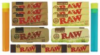 Bundle - 13 Items - RAW Rolling Paper 3 Packs of Organic, Natural and Tips with Metal Papercases and RPD KewlTubes