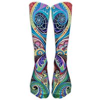Psychedelic Trippy Art Knee High Graduated Compression Socks For Women And Men - Best Medical, Nursing, Travel & Flight Socks - Running & Fitness as pictureOne Size