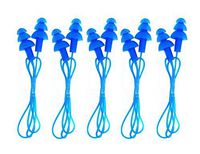 5Pairs Gel Cord String Ear Plugs with Packing Case Soft Flexible Silicone Anti-Noise Waterproof Earplugs Swimmer Swimwear Swimmig Ear Protector for Adults Children Sleeping Swim (Blue)