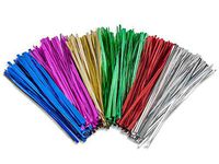4" Twist Ties~ Assortment~ 5 Colors Gold, Silver, Pink, Emerald & Red (8 Packs of 1000) - Wraps-MTTA4