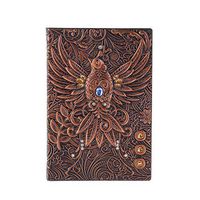 JUSTMOO 3D Notebook Vintage Printing Embossed Phoenix Travel Diary Notebook Journal Leather Gift Bible Book Handcraft (Color : A)