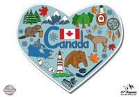 GT Graphics Canada Heart Local Native Culture Travel - 8" Vinyl Sticker - for Car Laptop I-Pad - Waterproof Decal
