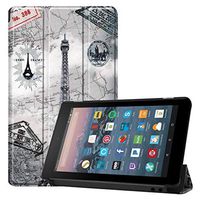 Kindle Case, Lyperkin Leather Magnetic Flip Stand Case Cover with Auto Sleep/Wake for Amazon Kindle Fire 7inch 2019 Release/7th Generation 2017 Release