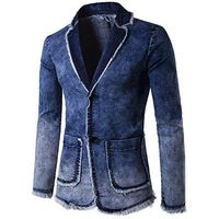 BBT-Shop Men's Suit Jacket Blazer Charm Coats Cardigan Wash Vintage Denim Sweater Sweatshirt Blouse Bomber Long Sleeve Autumn Winter Coat Outwear Tailcoat Overcoat Top Business Praty Top Pant Set