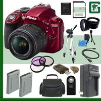 Nikon D3300 CMOS DSLR Green's Camera Bundle with 18-55mm VR Lens and 64GB