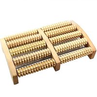 IBAMA 5 Rows Wood Roller Foot Care Massage Reflexology Relax Massager Tool - Large