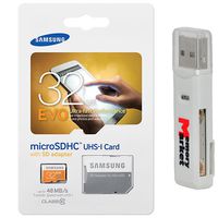 Samsung Evo 32GB MicroSD HC Class 10 UHS-1 Mobile Memory Card for Samsung Galaxy S7 & S7 Edge with USB 2.0 MemoryMarket Dual Slot MicroSD & SD Memory Card Reader