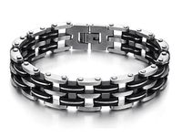 LOVE Beauties Men's 14MM Bicycle Chain Design Titanium Bracelet in a Nice Gift Box, Anti-Fatigue, Pain Relief