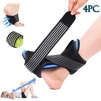 Plantar Fasciitis Night Splint Foot Orthotic Supports Kits - Adjustable Elastic Strap Plantar Fasciitis Braces + Arch Supports (2 PCS)+ Blue Resistance Band for Relieve Planter Fascit