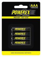 Powerex Precharged Rechargeable AAA NiMH Batteries (1.2V, 1000mAh, Low Self-Discharge) - 4-Pack