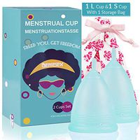 Menstrual Cups 2Set of Large&Small for Heavy&Normal Flow Soft and Reusable Period Cup FDA Approved Medical Grade Silicon Tampons and Pads Alternative Purple