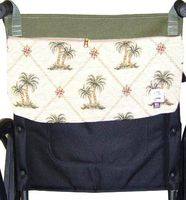 Handi Pockets 3c6ip Storage Accessory Wheelchair, Tapestry, Island Palm with Zipper