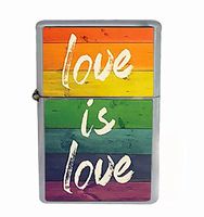Customized Collectables Love is Love LGBT Equality Flip Top Oil Cigarette Lighter