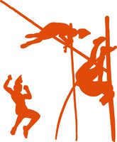 hBARSCI Pole Vault Stages Vinyl Decal - 5 Inches - for Cars, Trucks, Windows, Laptops, Tablets, Outdoor-Grade 2.5mil Thick Vinyl - Orange