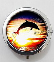 BlackKey Dolphin 3-Compartment Decorative Pocket Gift Box Case Organizer for Pill, Color 1 -2176