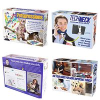 Lot of 2 Prank Pack Boxes - Pet Lover (14.75" x 14" x 4") & Tech Lover 8" x 6" x 2"