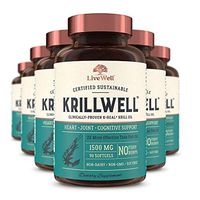 KrillWell Heart, Joint, and Cognitive Support | Certified Sustainable, Clinically-Proven K-Real Krill Oil 2X More Effective Than Fish Oil - 180 Day Supply