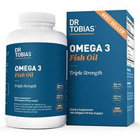 Dr Tobias Omega 3 Fish Oil Triple Strength, 2,000mg, Burpless, Non-GMO, NSF-Certified (180 Softgels)