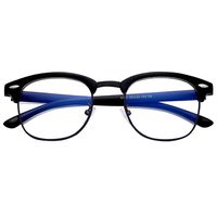 Blue Light Blocking Glasses Large Face Square/Semi-Rimless Computer Game Glasses