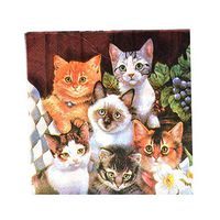 Cat Decorative Paper Napkins For Party, 13"x13" Luncheon Cocktail Napkins,Disposable Napkins,100 Count