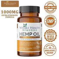 Pure Hemp Oil Capsules – 1000mg Hemp Extract Per Bottle – Natural Sleep-Aid, Stress & Anxiety Relief, Mood Support - Organically Grown and Non-GMO, Grown in The USA, 3rd Party Tested, Patented