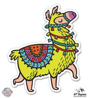 GT Graphics Cute Yellow Llama - 12" Vinyl Sticker Waterproof Decal