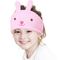 CHOKMAX Kids Headphones, Volume Limiting with Ultra Thin Adjustable Speakers Soft Children Fleece Headband Toddler Headphones for Home and Travel - Pink Bunny