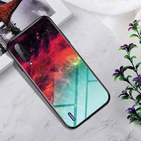 JUNXI Phone case Phone Cover Shockproof Tempered Glass + TPU Case for Xiaomi Mi CC9(Colorful Nebula) (Color : Black Blue)