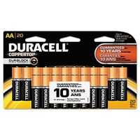 Duracell MN1500B20Z CopperTop Alkaline Batteries, AA, 20/PK