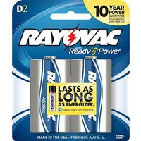Rayovac D Alkaline Batteries, 813-2F, 2-Pack by Rayovac