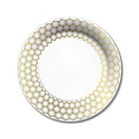 Lenox Prismatic Gold Hexagon Pattern Small Disposable Paper Plates, 8'' D, 8pcs