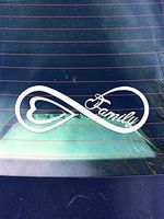Family Infinity Vinyl Decal Sticker | Cars Trunks Vans SUVs Laptops Windows Walls Cups | White | 7 X 2.5 | KCD2160
