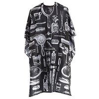 Professional Waterproof Hair Styling Cape Haircuting Salon Cape Gown Hair Salon with Snap Closure Barber Apron - 55.1”x59.0” Black