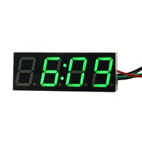 Ximico Adjustable 0.56" Green LED Sign Electronic Digital Clock Display 4 Digits Car Vehicles 12V/24V Battery Operated/Two Wires Highlighting LED Digital Tube Electronic Clock