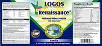 Logos Nutritionals - Renaissance Activated Whey Protein Powder Isolate with Digestive Enzymes - 372g - Chocolate Flavor